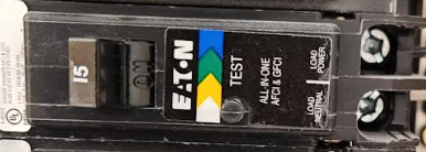 Dual-function AFCI and GFCI circuit breaker for protecting kitchen and laundry branch circuits per NEC