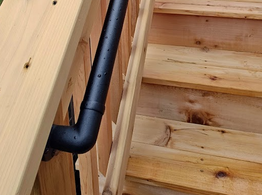 handrail end return requirements IRC examples returning and terminating at post