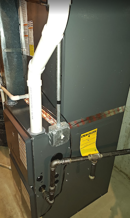 Not a direct vent furnace: PVC exhaust vent piping only.
